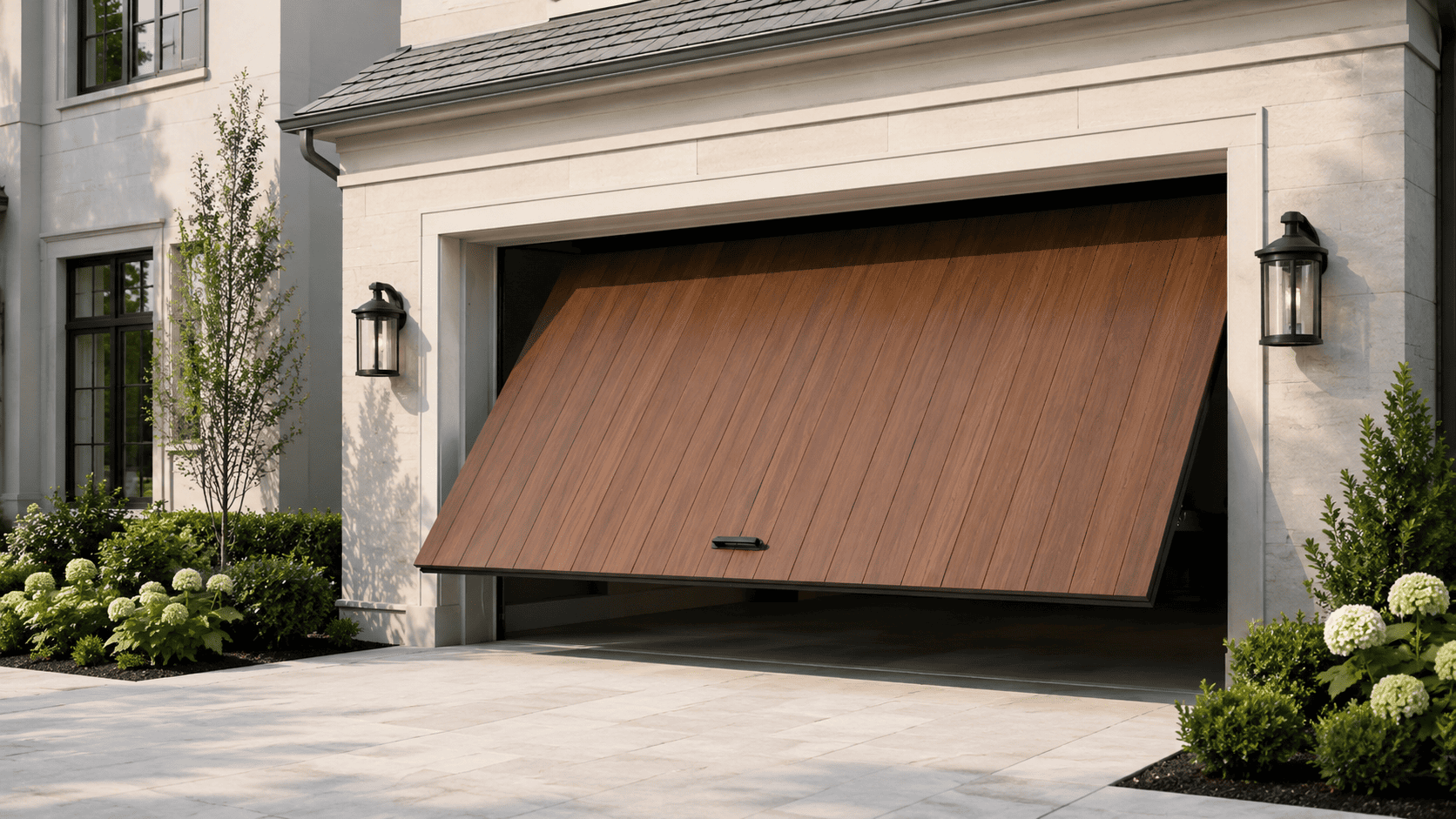Garage door repair in progress — Abbotsford
